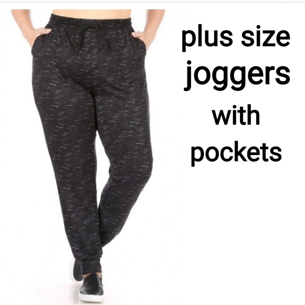 Plus size joggers with drawstrings and pockets